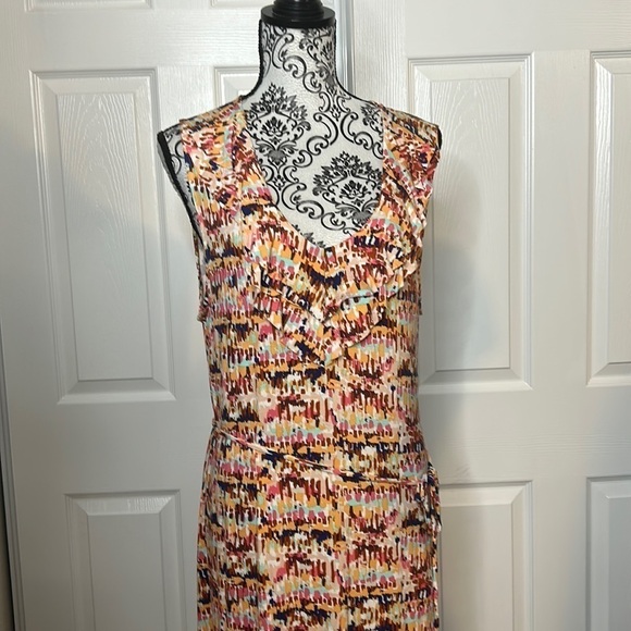 Merona Bright Bold V Neck Long Dress XL - Picture 1 of 6